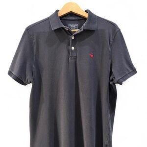 Vintage Abercrombie & Fitch Men's Navy Blue Polo Shirt